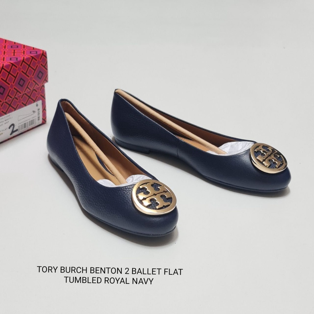 Tory Burch Benton 2 Ballet Flat Shoes Royal Navy