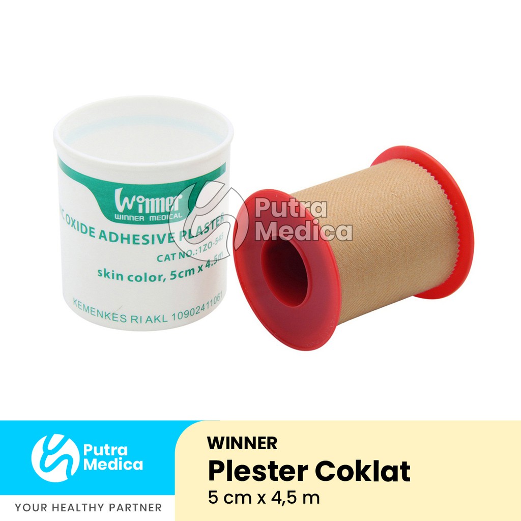 Winner Plester Coklat Roll 5cm x 4,5m / Plaster Gulung Perekat Penutup Luka