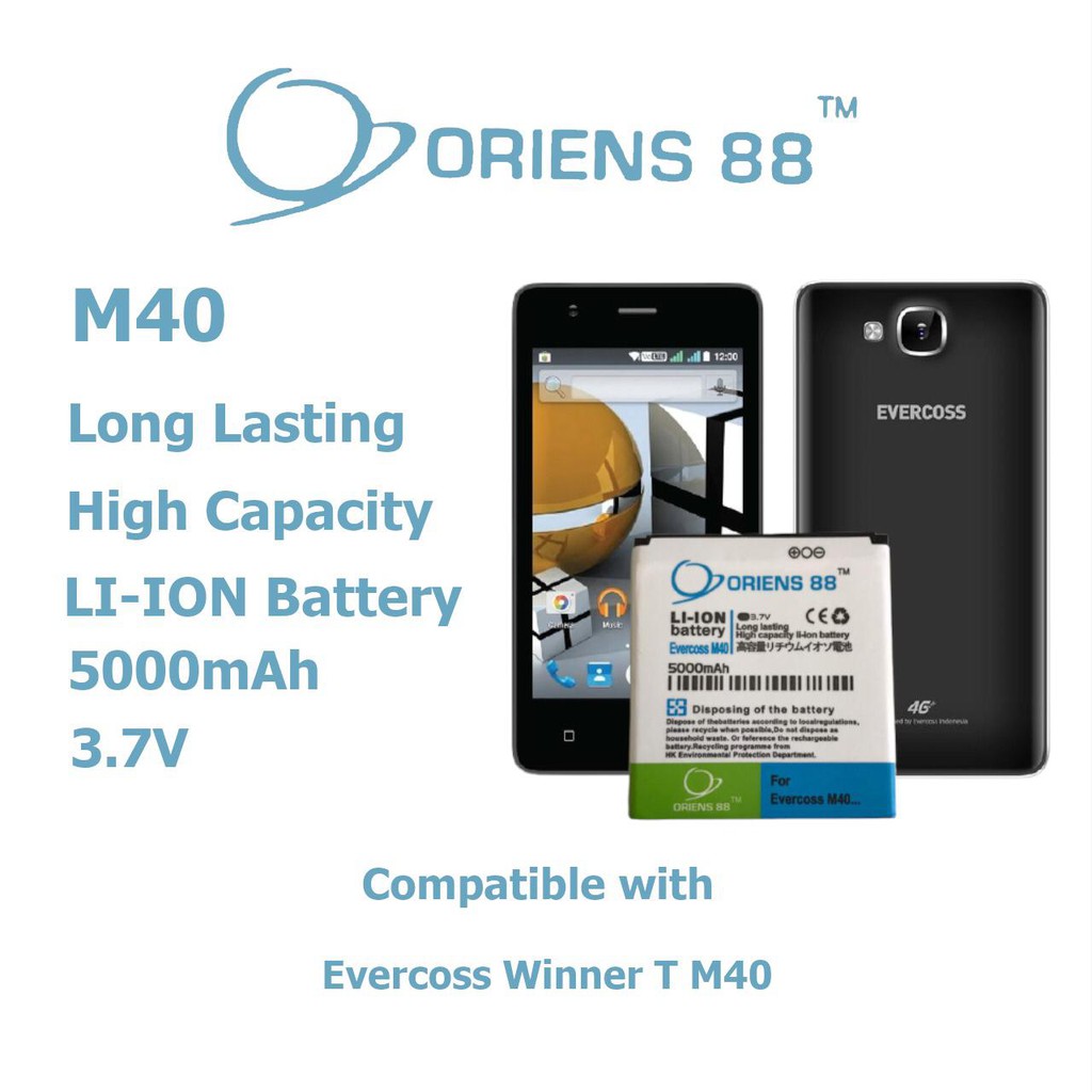 Baterai Batre Battery Double Power OR88  EVERCOSS WINNER T M40 4in 4G