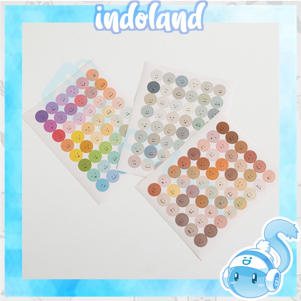 ☀INDOLAND☀ R441 Sticker Emoji  [ 48 pcs ]  / Smiley Face Sticker/Deco Jurnal HP Laptop Scrapbook/Stiker Aesthetic