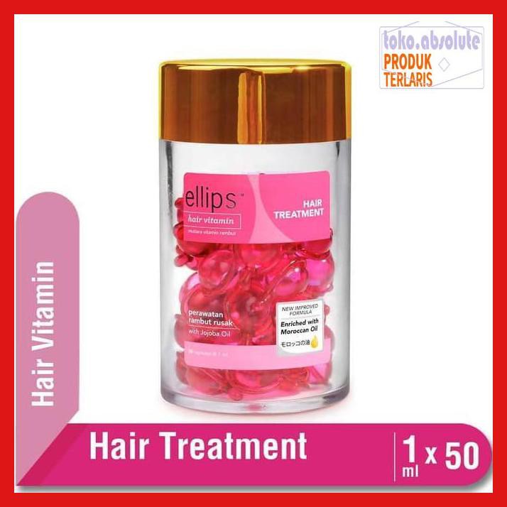 5T6Y7Y8- Ellips Hair Vitamin (Dengan Moroccan Oil) Kemasan Botol 50 Kapsul 1 Ml - Pink 9I8U78Y-