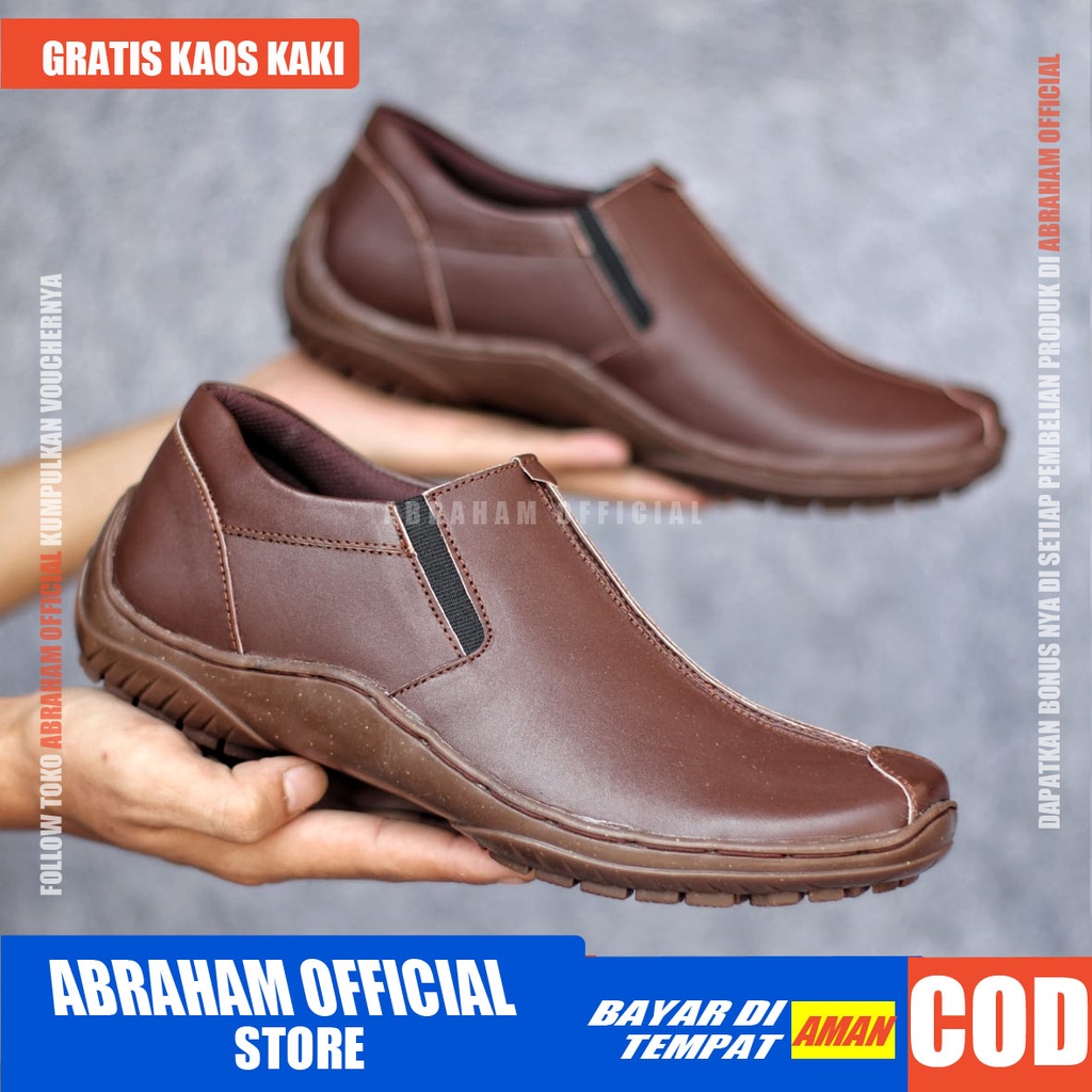 ABRHM Verdic Hitam Sepatu Kulit Pria