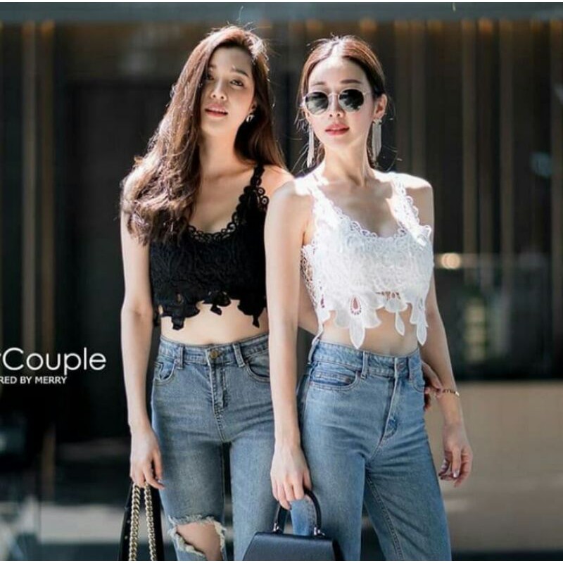 SC-6038 GABRIELA TOP IMPORT BKK | Atasan Crop Top Import Atasan Wanita Atasan Brokat Baju Wanita Baj