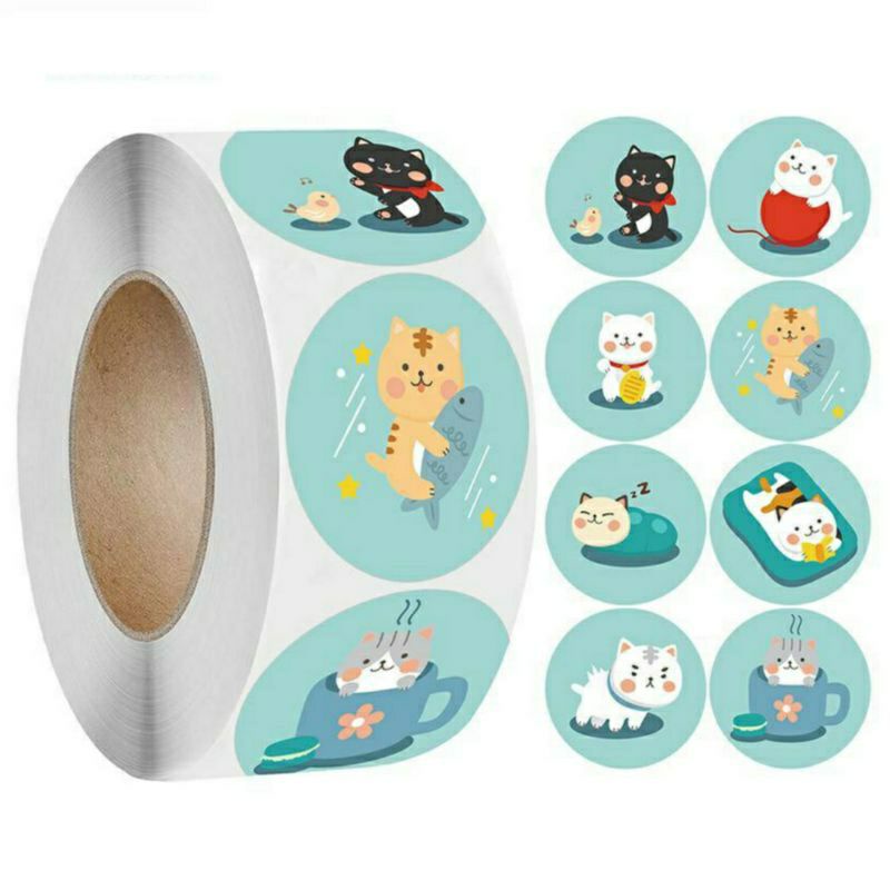 

Stiker untuk segel packing l Cat Blue l seal plastik cookies