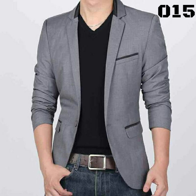 blazer hitam polos