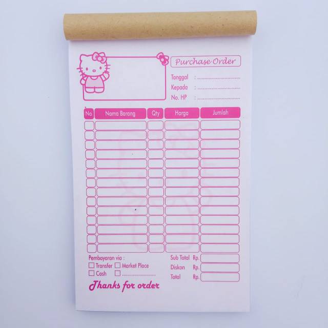 

NOTA OLSHOP motif Hello Kity 1/4 FOLIO