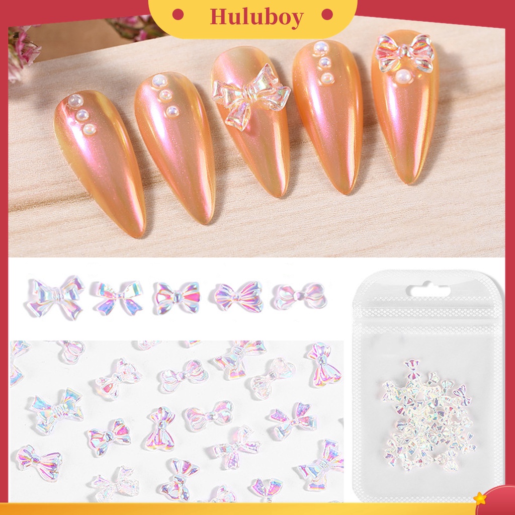 Huluboy Huluboy♡ 30pcs / Pak Pita Berlian Imitasi Bahan Resin Untuk Dekorasi Nail Art