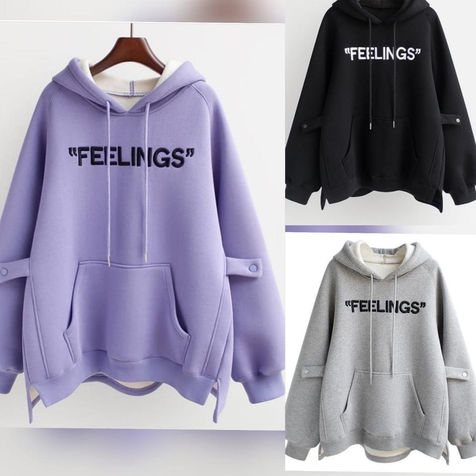 TJGD SWEATER HOODIE WANITA - FEELINGS HODIE SWEATER OVERSIZE - SWEATSHIRT SWEATER XXI3