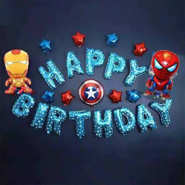 SET Balon Foil Avengers Antman Spiderman  Dekorasi  