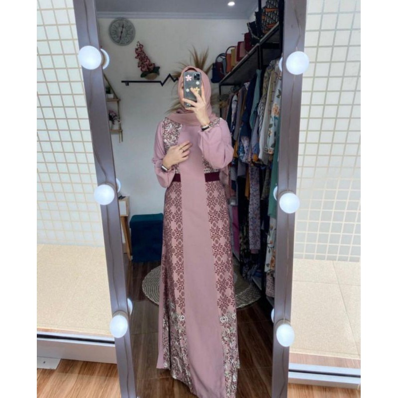 DRESS MAXMARA PREMIUM OUTFIT OOTD HANGOUT PESTA KONDANGAN PINK BROWN LAVENDER HITAM LILAC