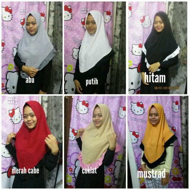 Jilbab Khimar rempel kombinasi