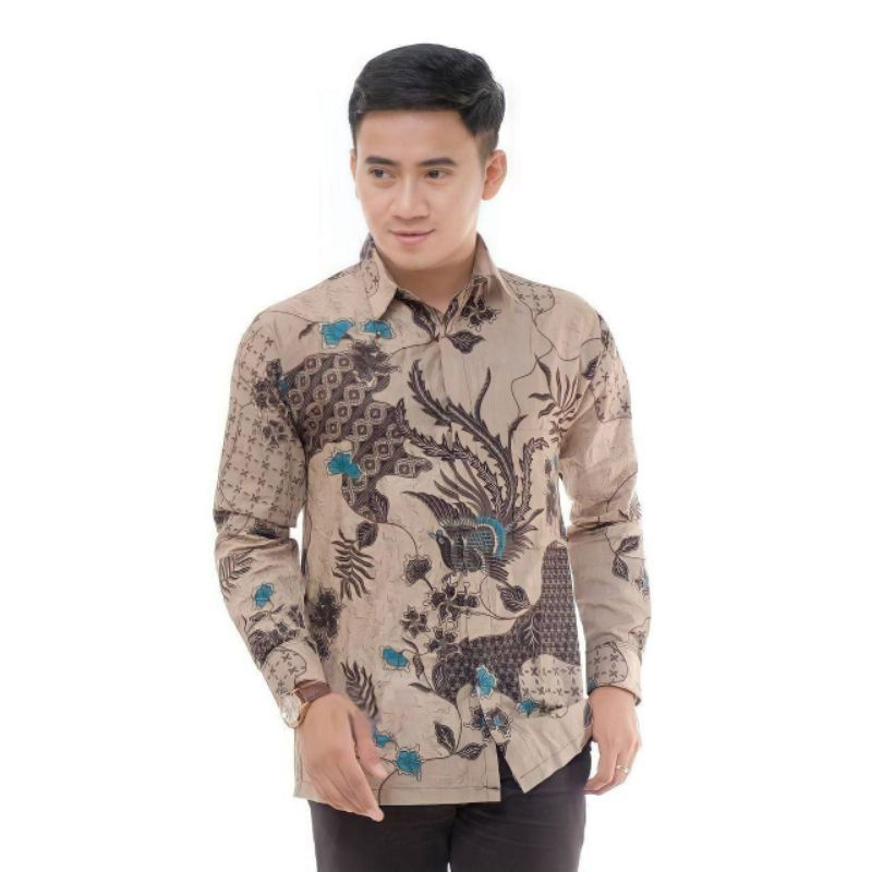 KEMEJA DAN HEM BATIK PRIA MOTIF YASMINA PUTIH