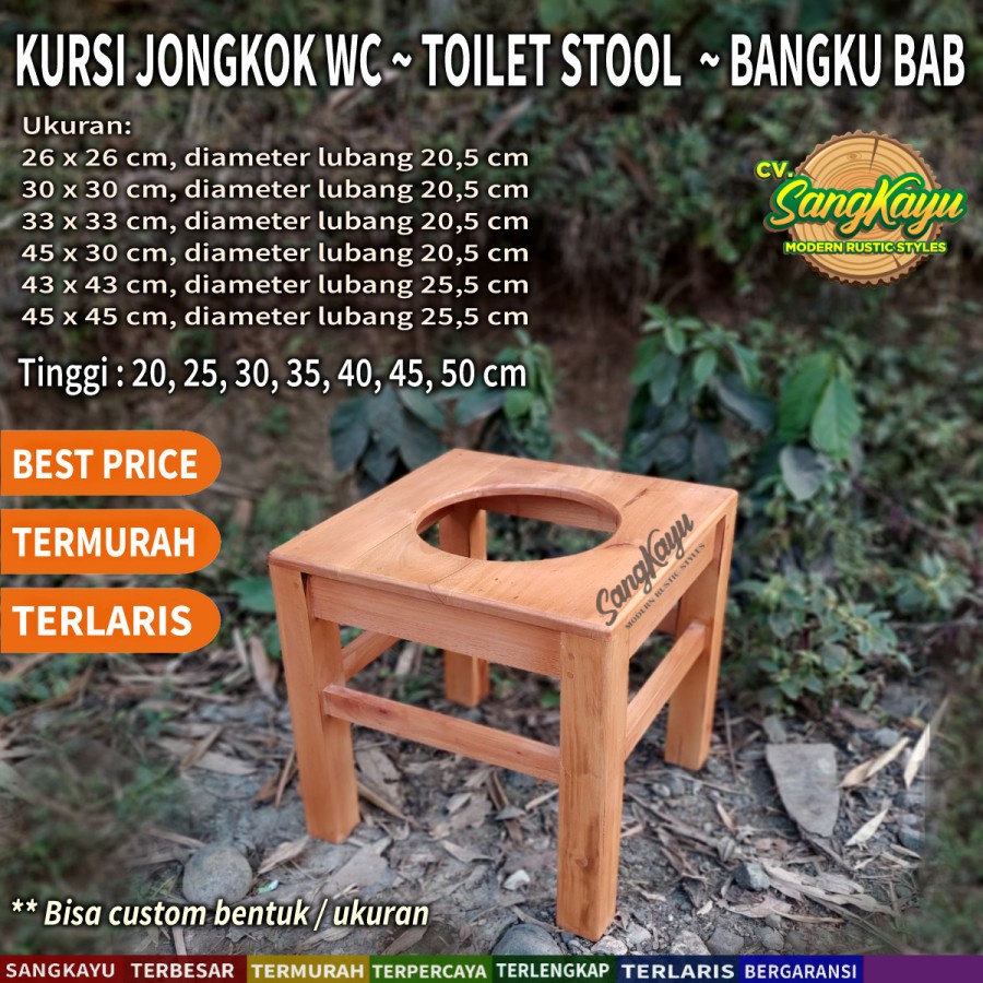 SangKayu Kursi Toilet WC Closet Portable Kursi Jongkok WC Duduk Toilet Bolong