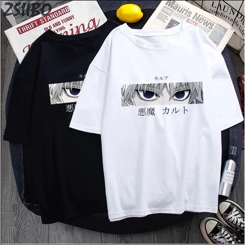 IvannaCollection Baju Kaos Anime Pria Wanita Eyes Kilua Couple Pasangan Kaos T Shirt Bahan Katun TC Soft Hitam Putih Size M L XL