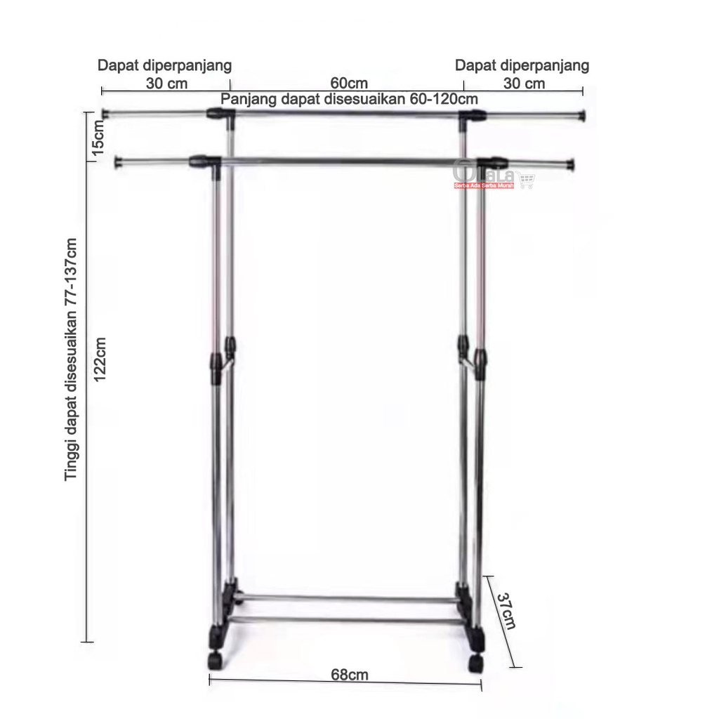 RAK GANTUNG PAKAIAN TIANG GANDA SSYJ-2204