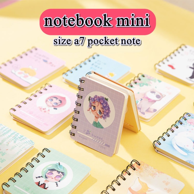 [ORGM] Alat Tulis Kantor Perlengkapan Sekolah Notebook mini lucu A7 buku catatan mini pocket note 80 Hal