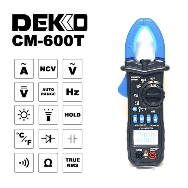 Digital ac clamp meter true rms 600 amper- DEKKO CM-600T