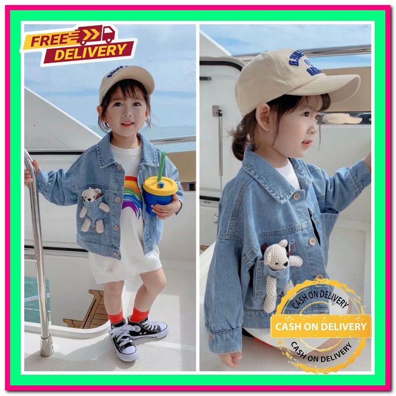 Jaket Jins Anak Perempuan Crop Jaket Anak Cewek Murah Jaket Anak Perempuan Terbaru Jacket Jins Anak 