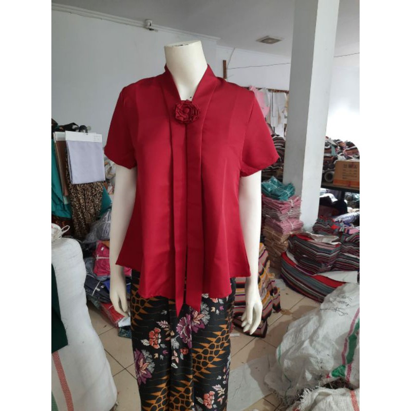 (Pd92/100) Kebaya Floy kutubaru kartini encim PENDEK BALOTELI busui KeroncongBusana (PDK)-Maroon