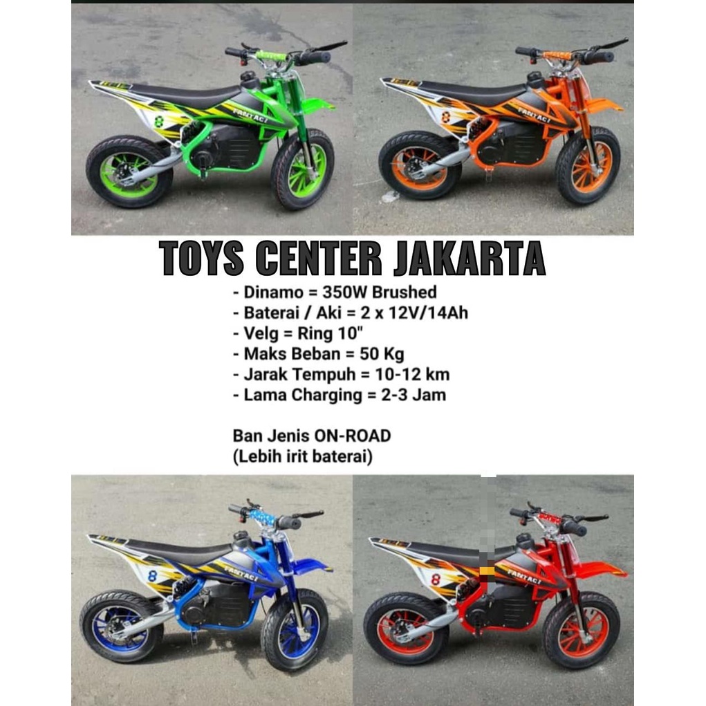 OZIHOUSE -
MAINAN ANAK MOTOR MINI TRAIL AKI MINI CAS BATRAI 350W