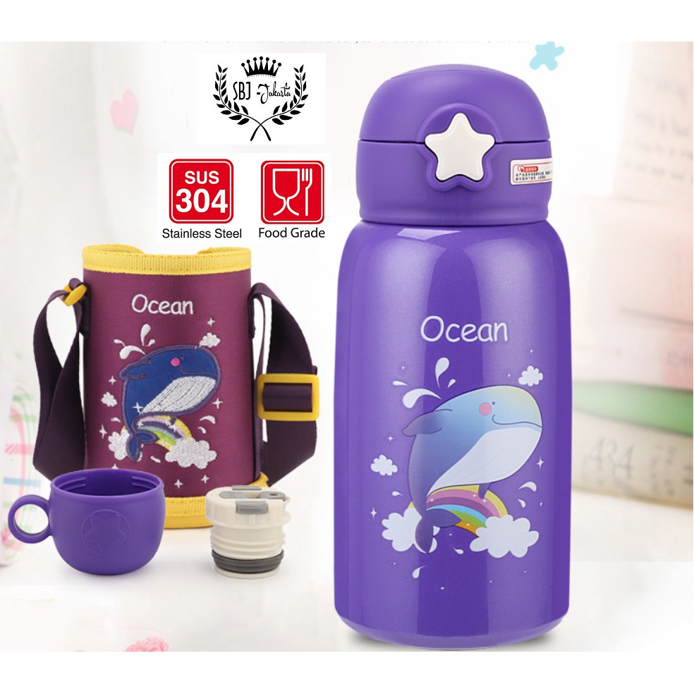 Botol minum Termos Vacuum Stainless Steel 304  Diller DUAL CAP dengan TAS