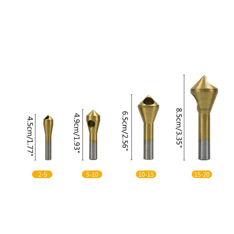 Zzz Set Mata Bor Countersink Deburring Lapis Titanium 2-5 - 10-15 - 20mm