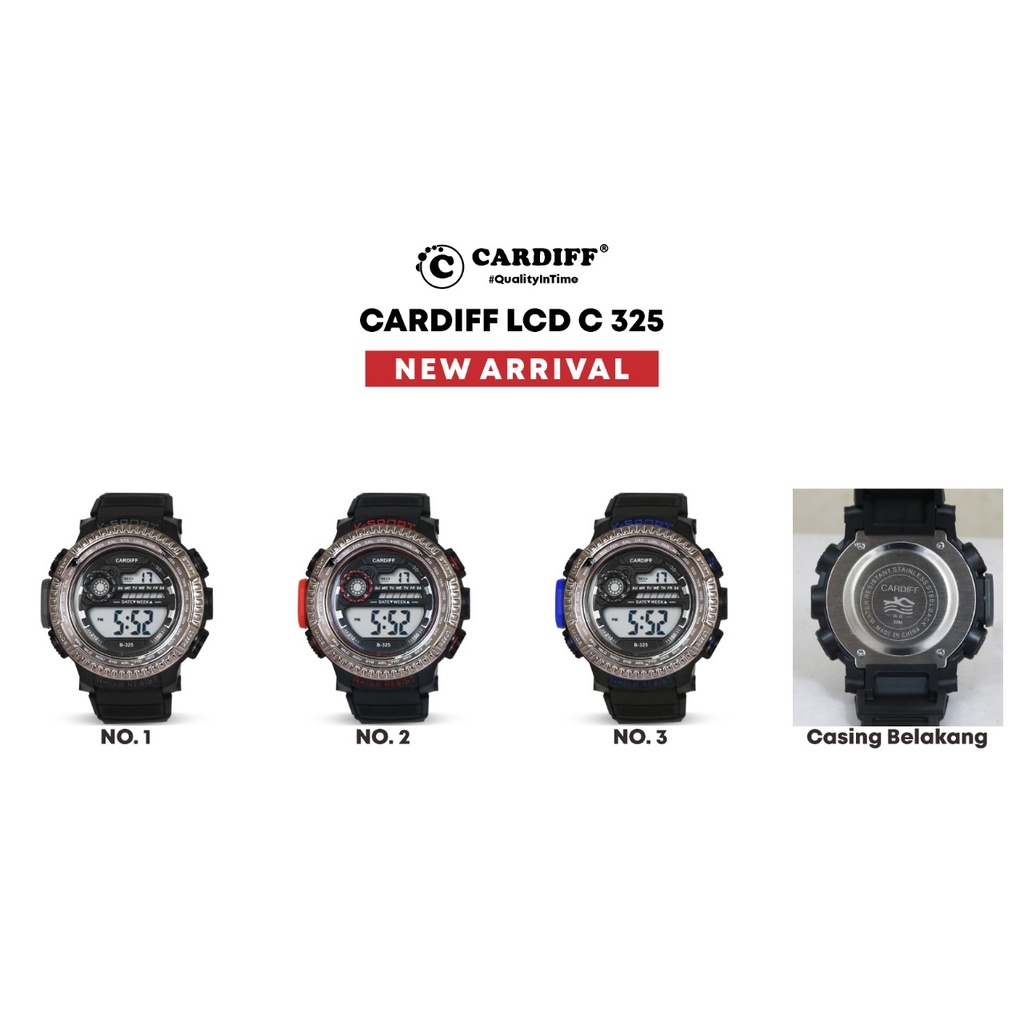 Jam Tangan Digital Murah Cardiff Anti Air LCD C 325