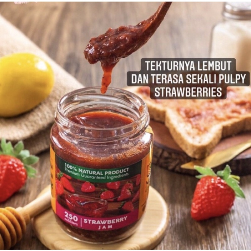 

Strawberry Jam / Selai strawberry Organik /selai gluten free/ selai roti anak/ selai buah natural
