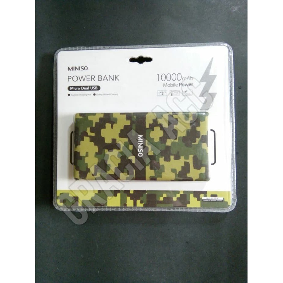 Promo Powerbank / Power Bank Miniso 10000 Mah Real Capacity Army