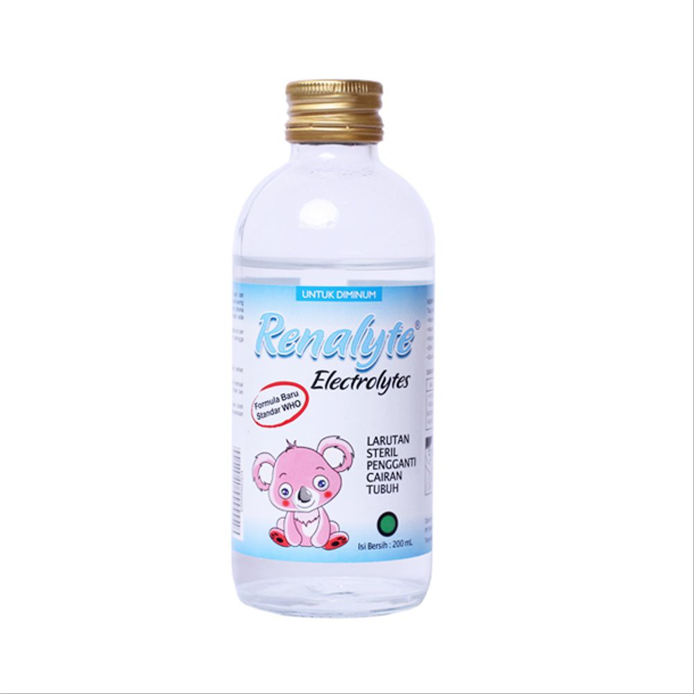 RENALYTE ELECTROLYTES Botol Kaca 200 ML - Solutin Air Cairan Elektrolit Dehidrasi Diare Muntaber Anak Renalit Renalyt