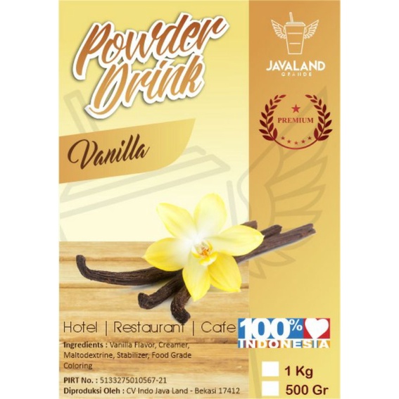 

BUBUK MINUMAN RASA PREMIUM VANILLA 1KG