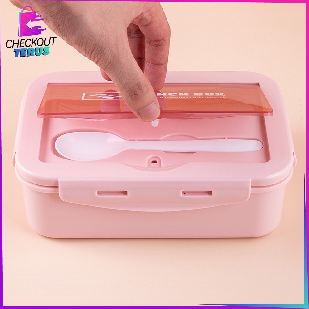 CT C450 Tempat Makan Dengan Sendok Food Grade Lunch Box Set Kotak Bekal Makanan Bento Box Portable