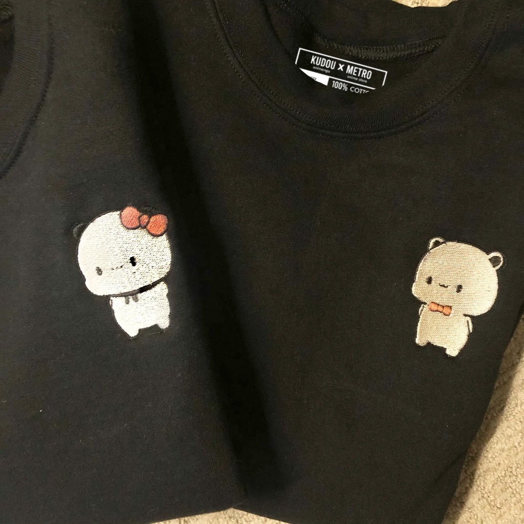 Crewneck Bear Panda Couple Embroidery We Bare Bears Cute Premium Unisex