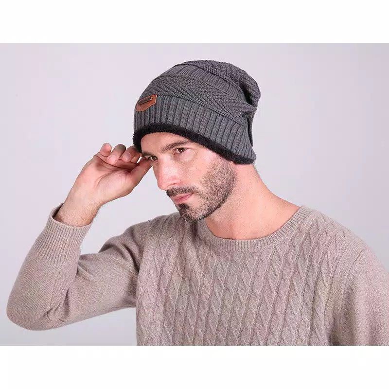 Topi Kupluk Wool Winter Beanie Hat