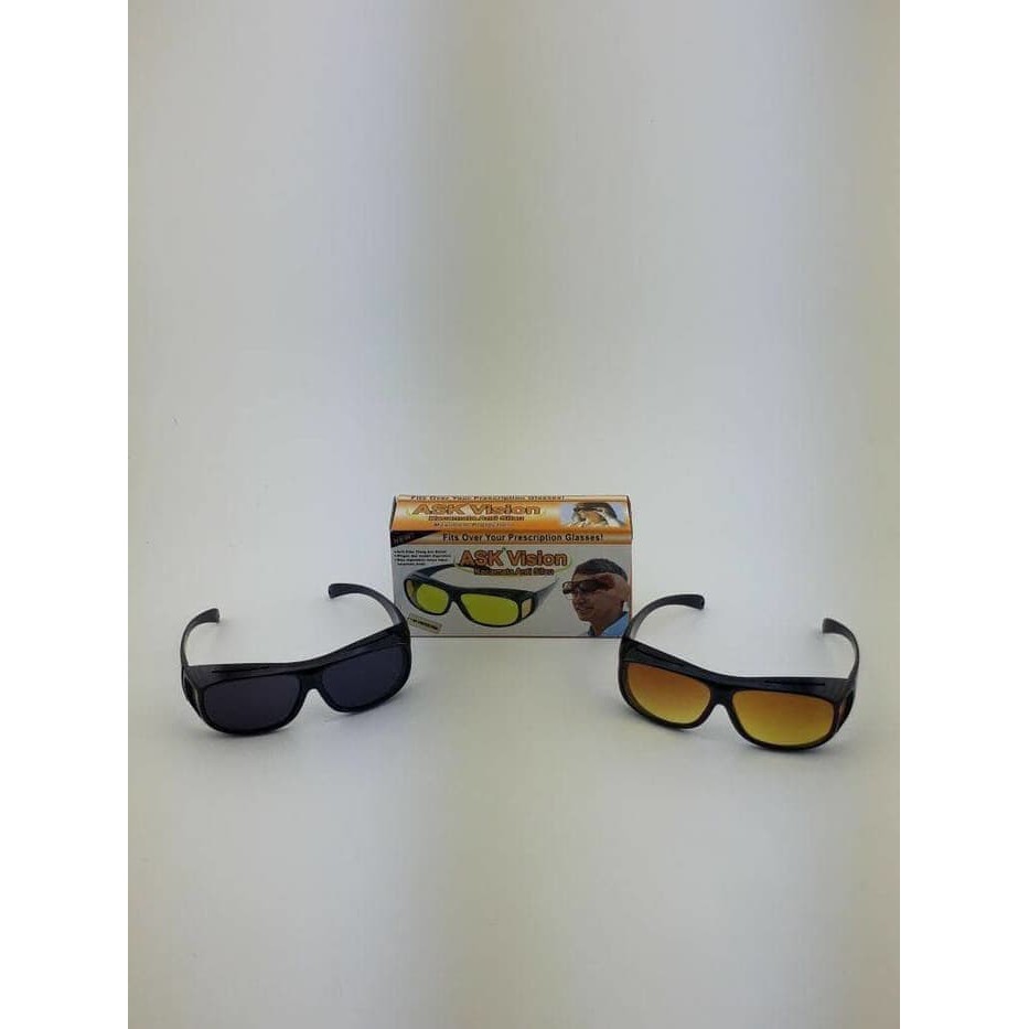 Kaca Mata HD Vision ( 1 box isi 2 )Anti Silau Kacamata siang dan malam sunglasses