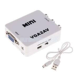 Vga to av audio 1080p converter mini box adapter - Konverter vga to rca pal-ntsc