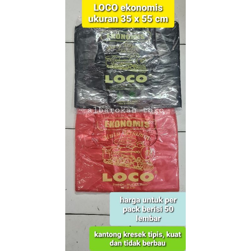 LOCO EKONOMIS UK 35 hitam dan merah / kantong kresek loco ekonomis / kantong sampah loco