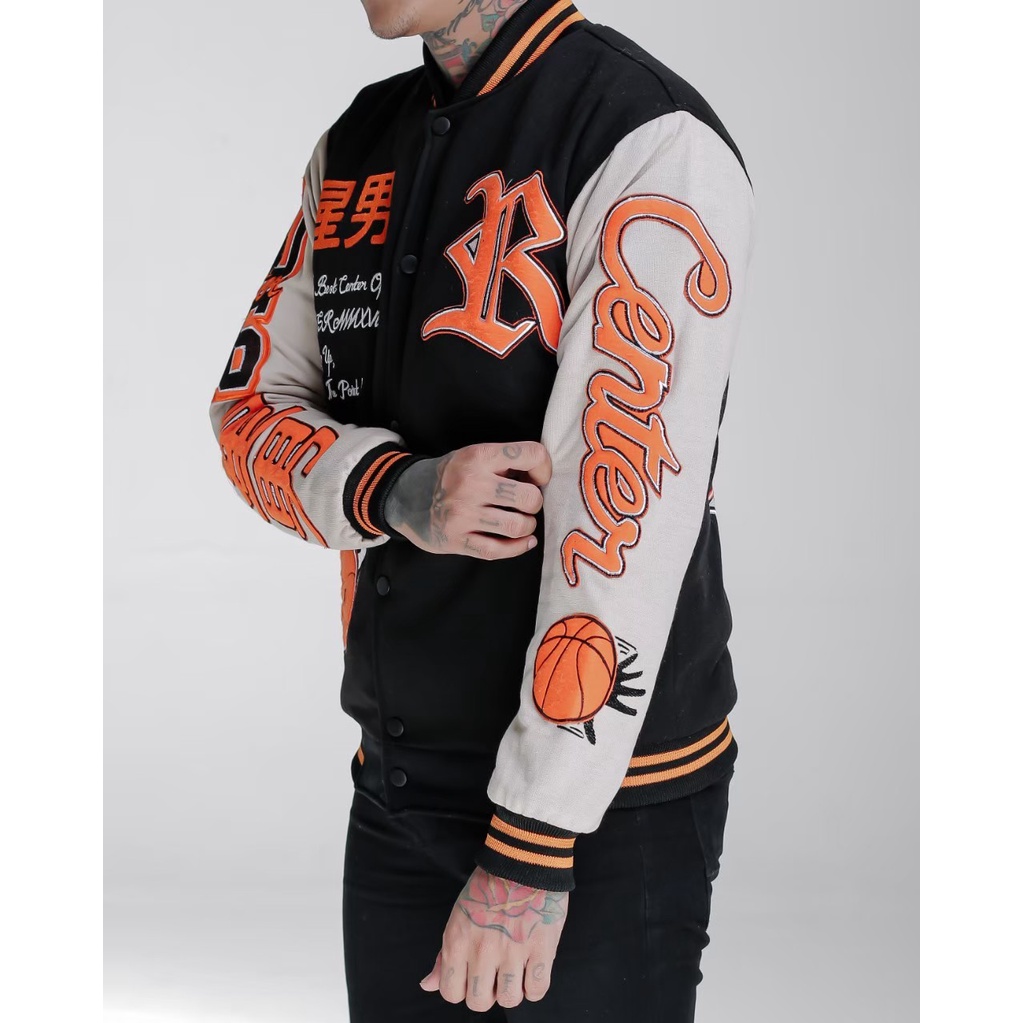 Jaket Varsity CENTER X-07 Jaket Baseball BGSR Original Unisex Cewek Cowok Versity Baseball Pria