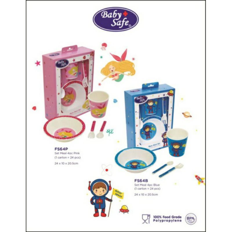 BABY SAFE FEEDING SET MEAL (FS64) / BABY GIFT SET / PERALATAN MAKAN BAYI