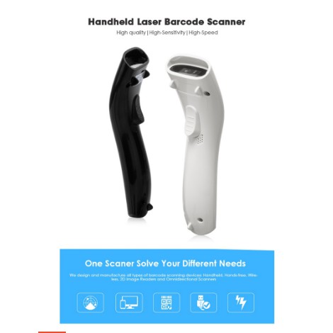 2D WIRED BARCODE SCANNER VSC BS-H88 PUTIH (QR-CODE, E-FAKTUR, PDF417)