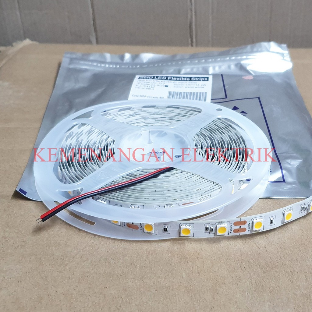 LAMPU SMD LED STRIP FLEXIBLE OSKA 5050 60LED IP33 5 METER 5M (MATA BESAR) INDOOR / LED FLEKSIBEL