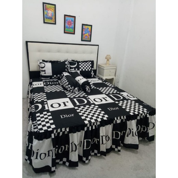 SPREI RUMBAI 120X200, 180X200, 160 X200 SPREI AESTHETIC SPREI KOTAK HITAM