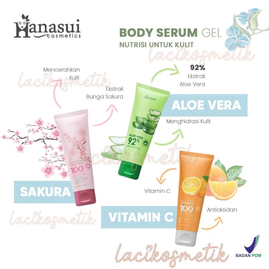 ✨LACIKOSME✨ HANASUI PAKET BODY CARE 3IN1 LOTION / BODY SERUM GEL / LOTION HANASUI KANA MILKY BPOM