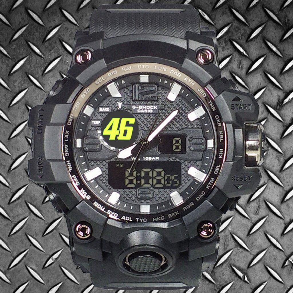 (Istimewa Bossque) Jam VALENTINO ROSSI 46 DT Full Black (Exclusive)