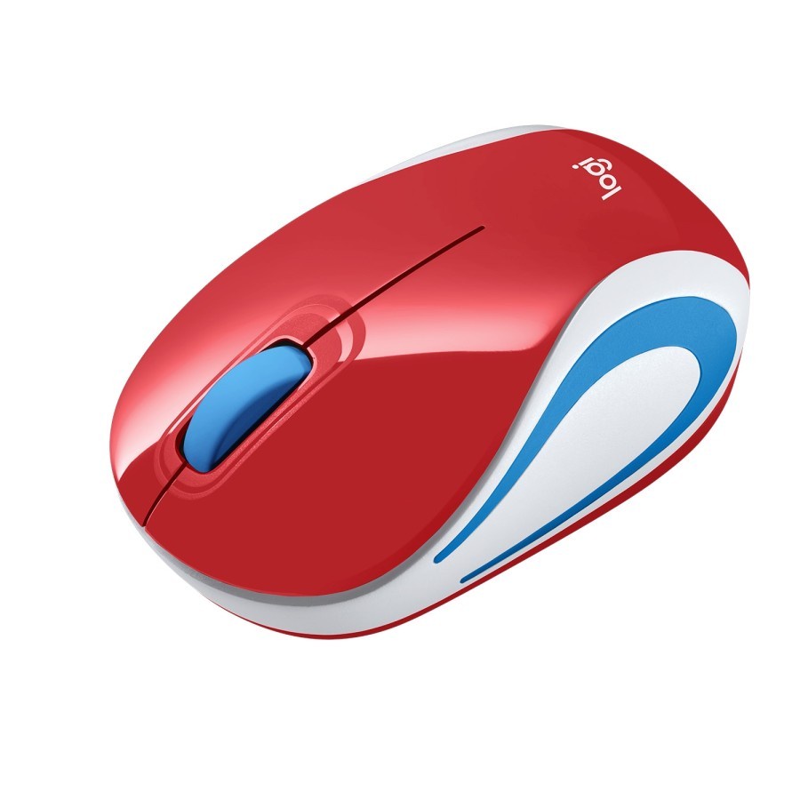 Red MOUSE MINI WIRELESS LOGITECH M187 RED 100% Original MERAH RESMI