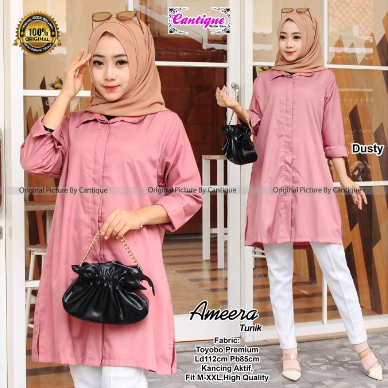 Tunik polos premium / Ameera tunik by cantique / tunik polos wanita