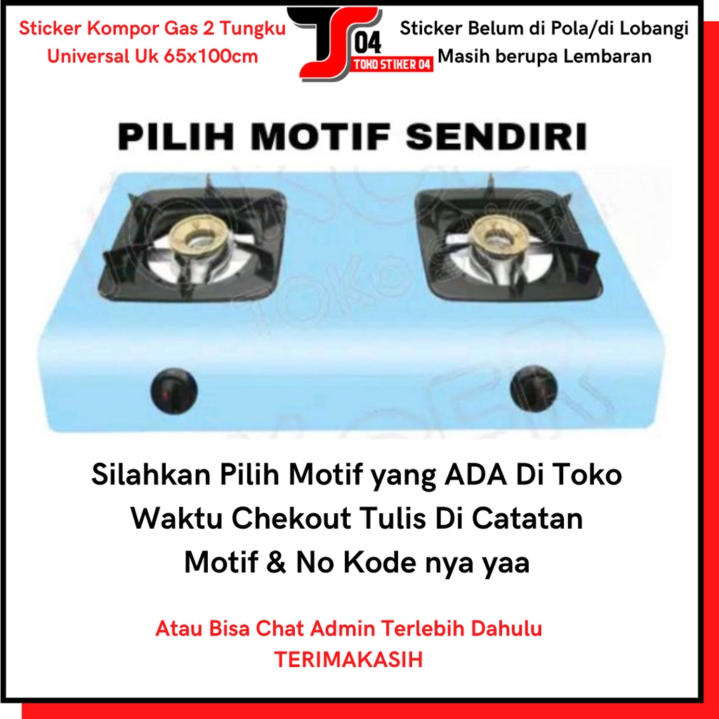 Stiker Kompor 2 Tungku  Ukuran JUMBO 65x100cm