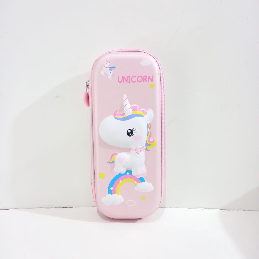 Kotak pensil 3D Timbul Unicorn Tempat Pensil Anak perempuan Kado Ulang Tahun Anak Import