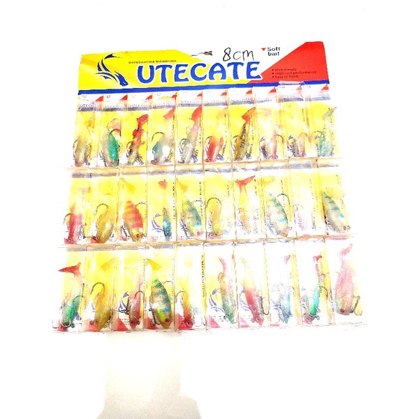 Umpan Tiruan Ikan bahan karet warna RANDOM 8CM