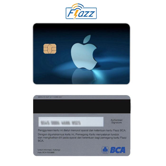 Apple Logo Kartu E-Money Flazz BCA Gen 2 NFC Custom Card